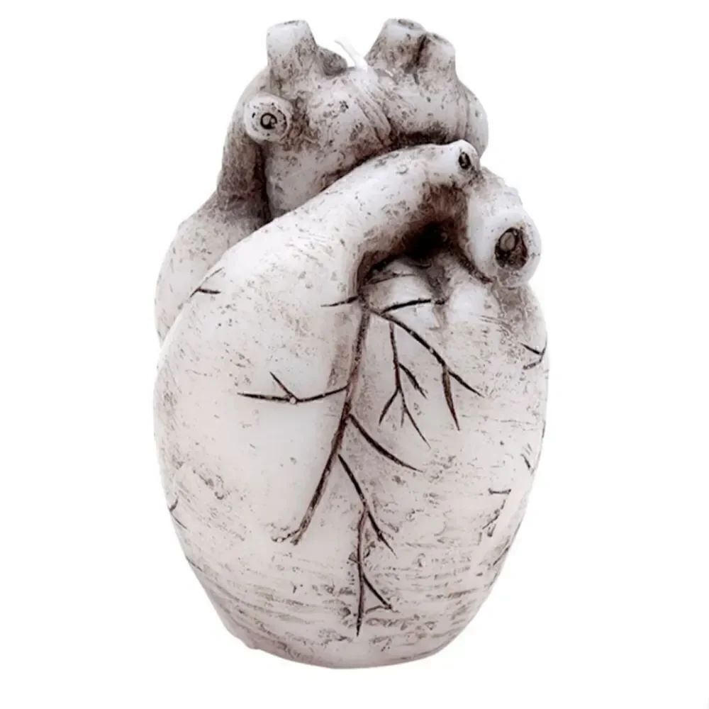 Halloween HUMAN HEART Bleeds Flowing RED Wax Candle Party Decor Spooky 5"